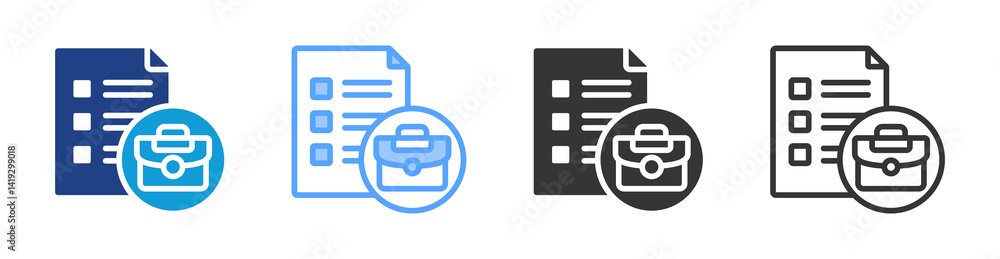 Poster Job List icon set multiple style collection