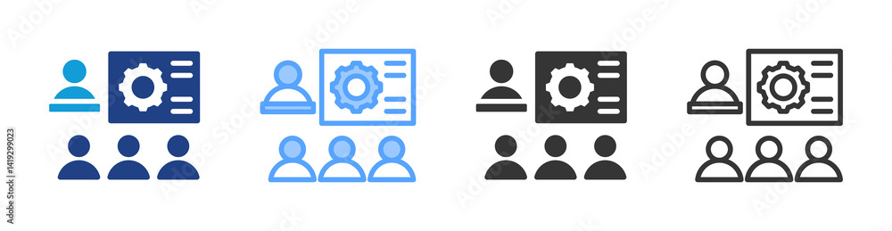 Poster Training icon set multiple style collection