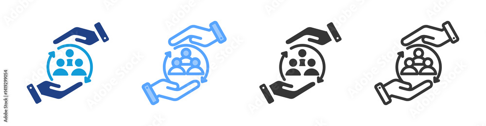 Poster Human Resource icon set multiple style collection