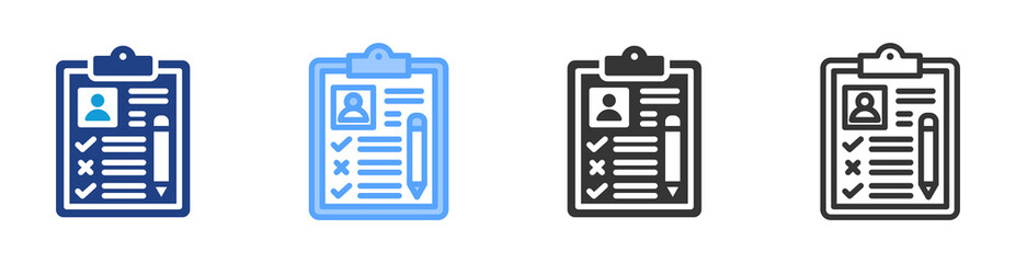 Assesment icon set multiple style collection