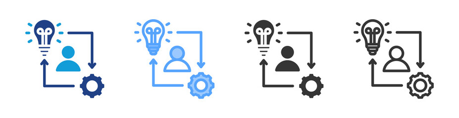 Skills icon set multiple style collection