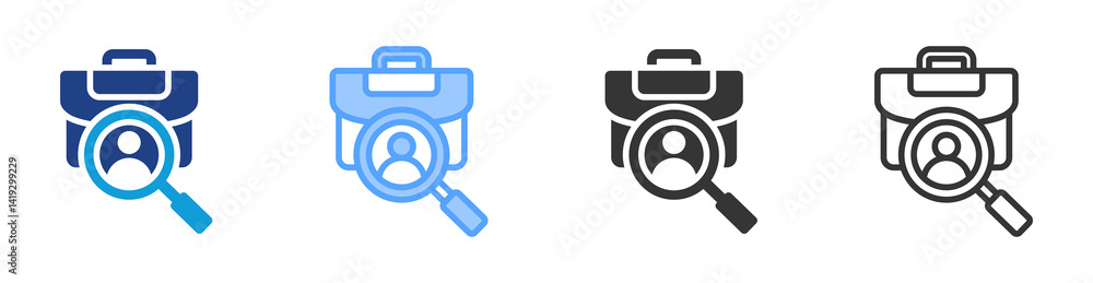 Poster hiring icon set multiple style collection