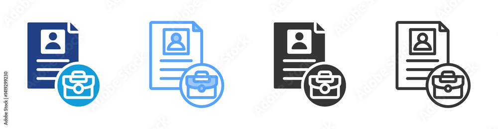 Poster Applicant icon set multiple style collection