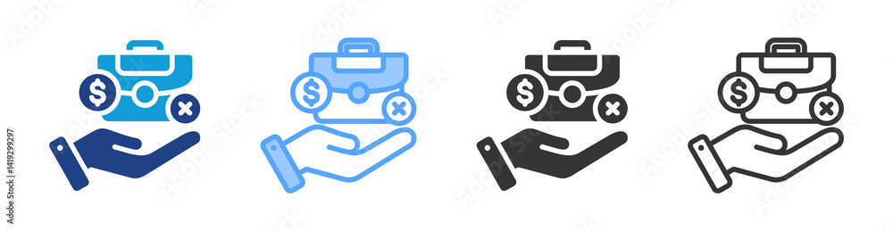 Poster severance pay icon set multiple style collection