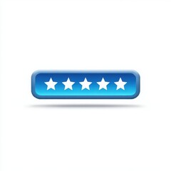 Five star rating button isolated on white background
