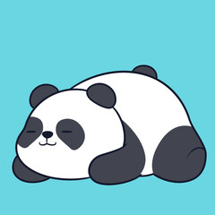 Cute and adorable chubby panda illustration