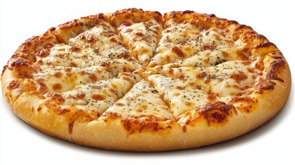 basil pizza in white bg