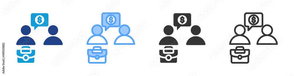 Poster Provide Advice icon set multiple style collection