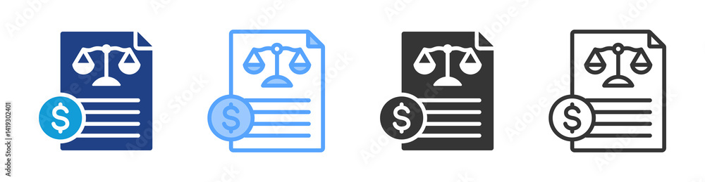 Poster balance sheet icon set multiple style collection