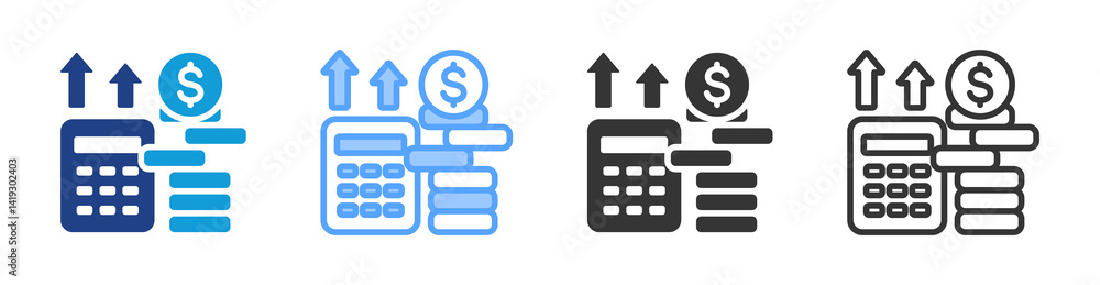 Poster Income Statement icon set multiple style collection