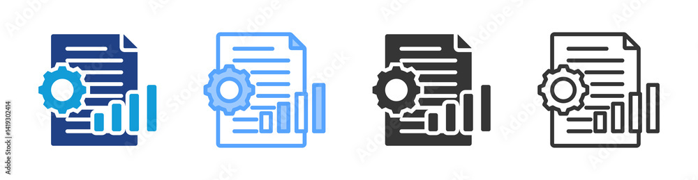 Aufkleber reporting icon set multiple style collection