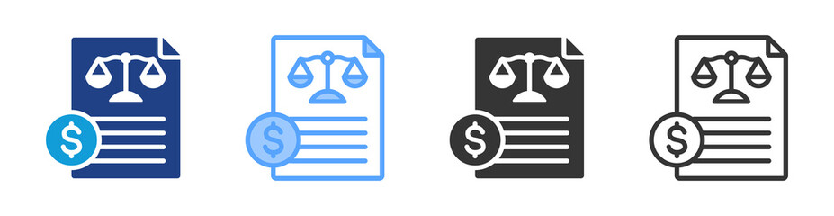 Balance Sheet icon set multiple style collection