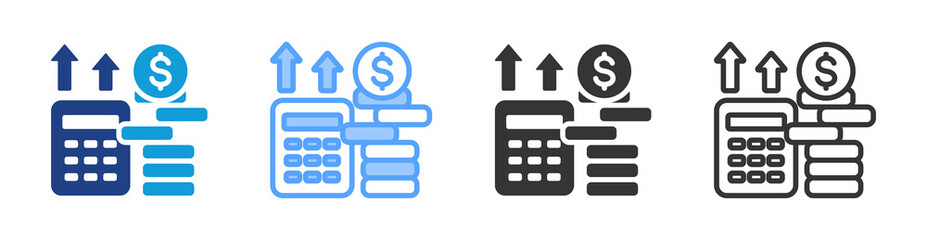 Income Statement icon set multiple style collection