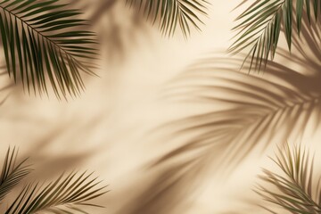 Obraz premium Palm leaf shadows on beige background