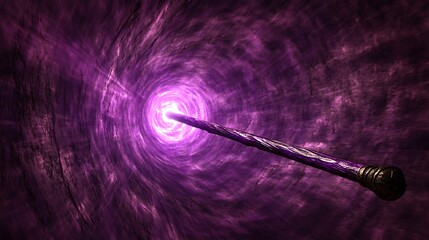 Purple wand creating a portal tunnel