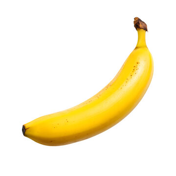 Yellow banana isolated on white, top view, clipping --v 7.0