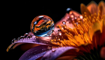 Water Droplet Lensball Photography Macro Flower Reflections