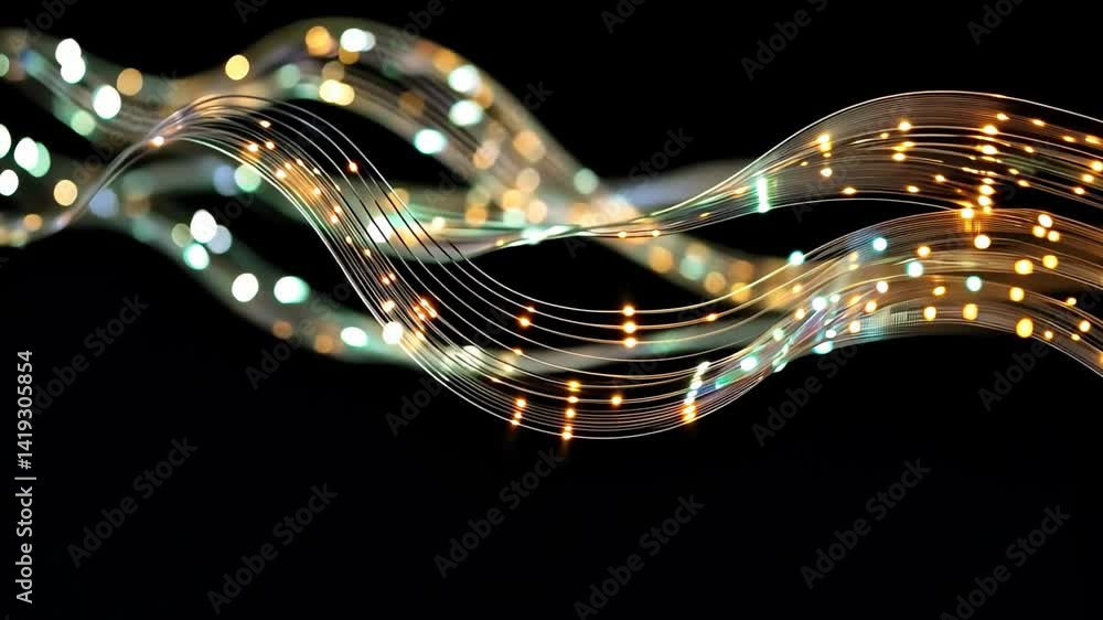 Poster captivating light trails dance across the dark canvas during a mesmerizing ambient display at night 