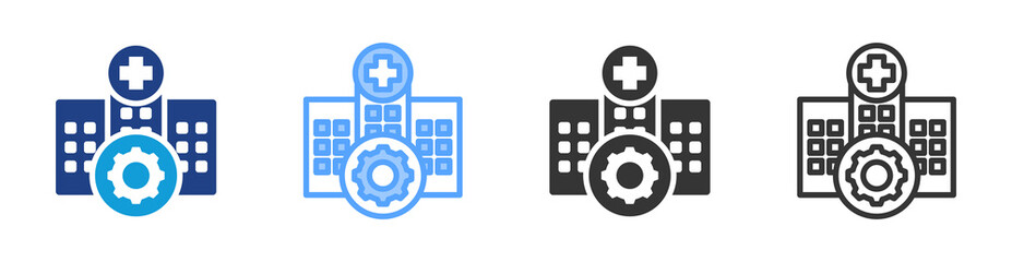Hospital Management icon set multiple style collection