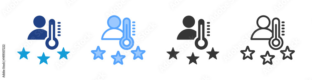 Poster patient ratisfaction icon set multiple style collection