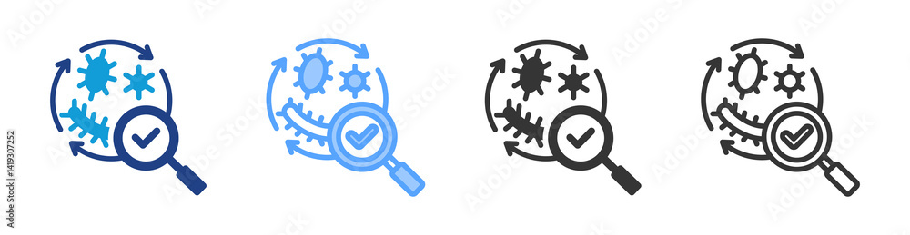 Poster Infection Control Management icon set multiple style collection