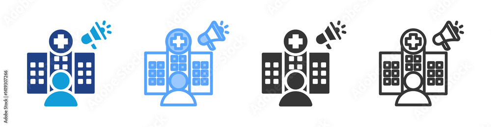 Aufkleber Public Relation icon set multiple style collection