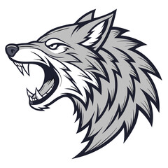 Angry wolf head graphic