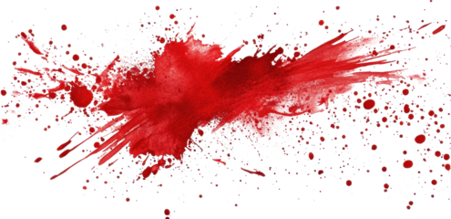 Vibrant abstract red ink splatter with halftone dots showcasing dynamic artistic expression