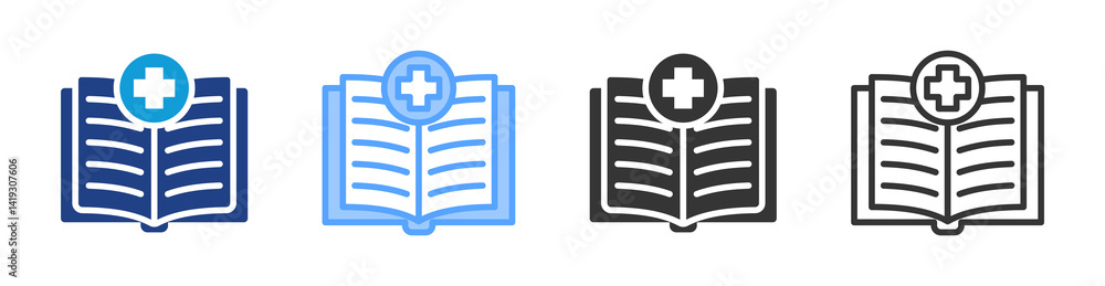 Poster medical knowledge icon set multiple style collection