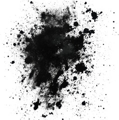 Black spray paint texture with soft diffusion creating abstract patterns on a white background