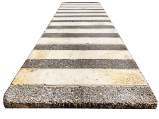 Perspective View of a Worn-Out Pedestrian Crossing: A Detailed Image of a Concrete Crosswalk