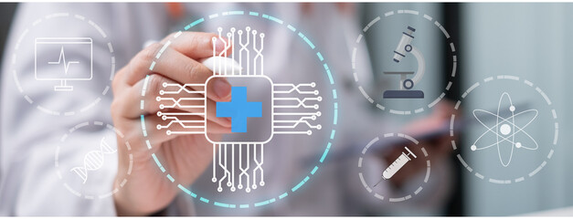 Doctor medical technology innovation artificial intelligence healthcare hospital science digital futuristic concept