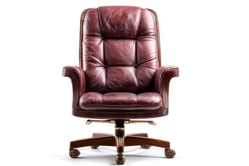 Fototapeta premium Classic Brown Leather Executive Chair for Office or Home Office Furniture