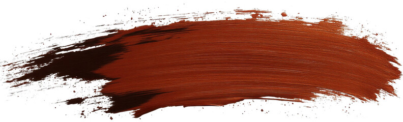 Bold brown brushstroke with rough texture showcasing dynamic artistic expression