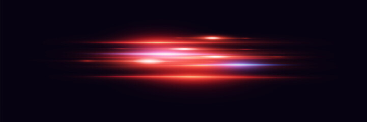 The effect of red light lines, the special effect of laser neon beams.