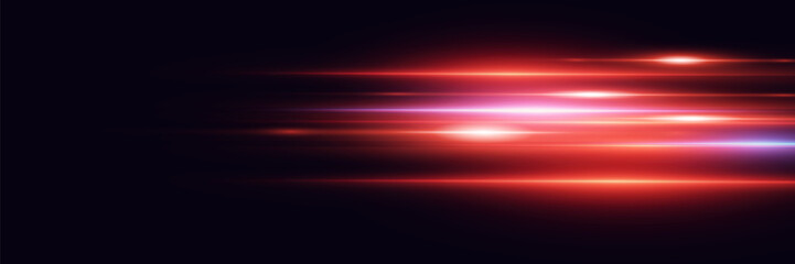The effect of red light lines, the special effect of laser neon beams.