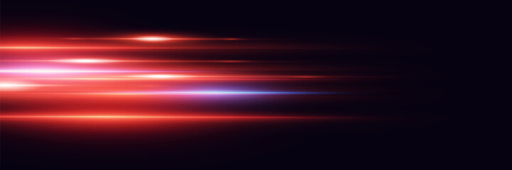 The effect of red light lines, the special effect of laser neon beams.