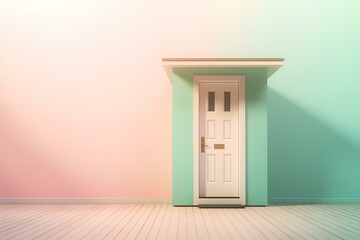 empty room with door