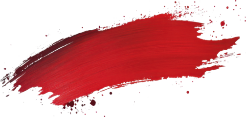 Dynamic red brushstroke creating a rough texture in abstract art composition