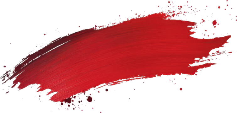 Dynamic red brushstroke creating a rough texture in abstract art composition