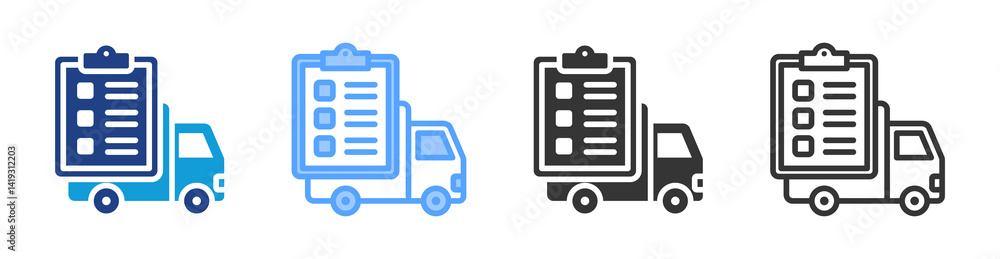Poster Ordering icon set multiple style collection