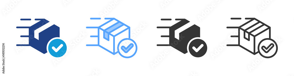 Poster Finished Product icon set multiple style collection