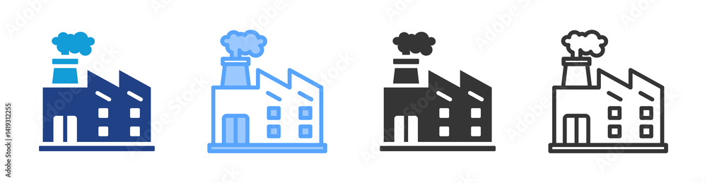 Poster industry icon set multiple style collection