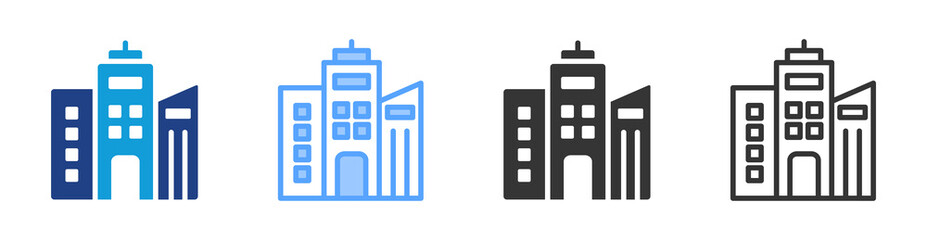 Company icon set multiple style collection