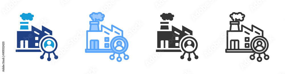 Poster supplier icon set multiple style collection