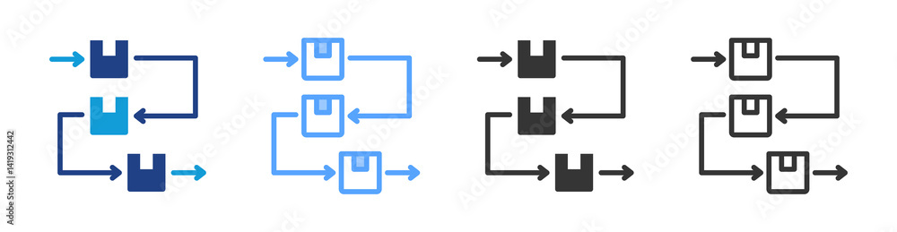 Poster Fifo icon set multiple style collection