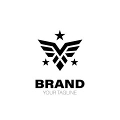 Obraz premium Star Eagle Logo. Star Eagle Logo Design. Star Eagle Logo Brand. Star Eagle Logo Vector Design Isolated on White Background