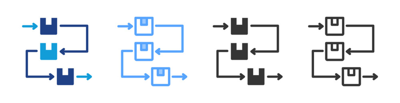 Fifo icon set multiple style collection
