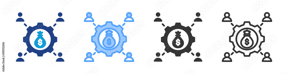 Aufkleber wacc icon set multiple style collection