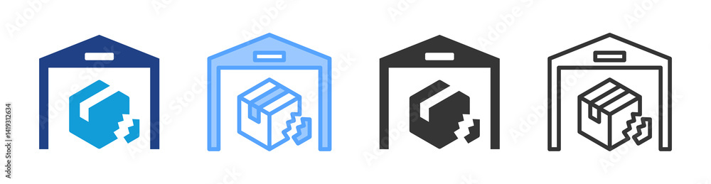 Aufkleber damage icon set multiple style collection
